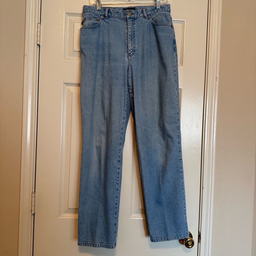 Lauren Jeans Co Straight Leg Jeans Women's 10 Blue Denim Stretch Comfortable